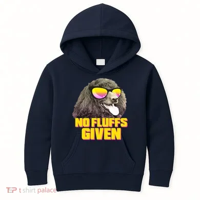 No Fluffs Given Poodle Kids Hoodie