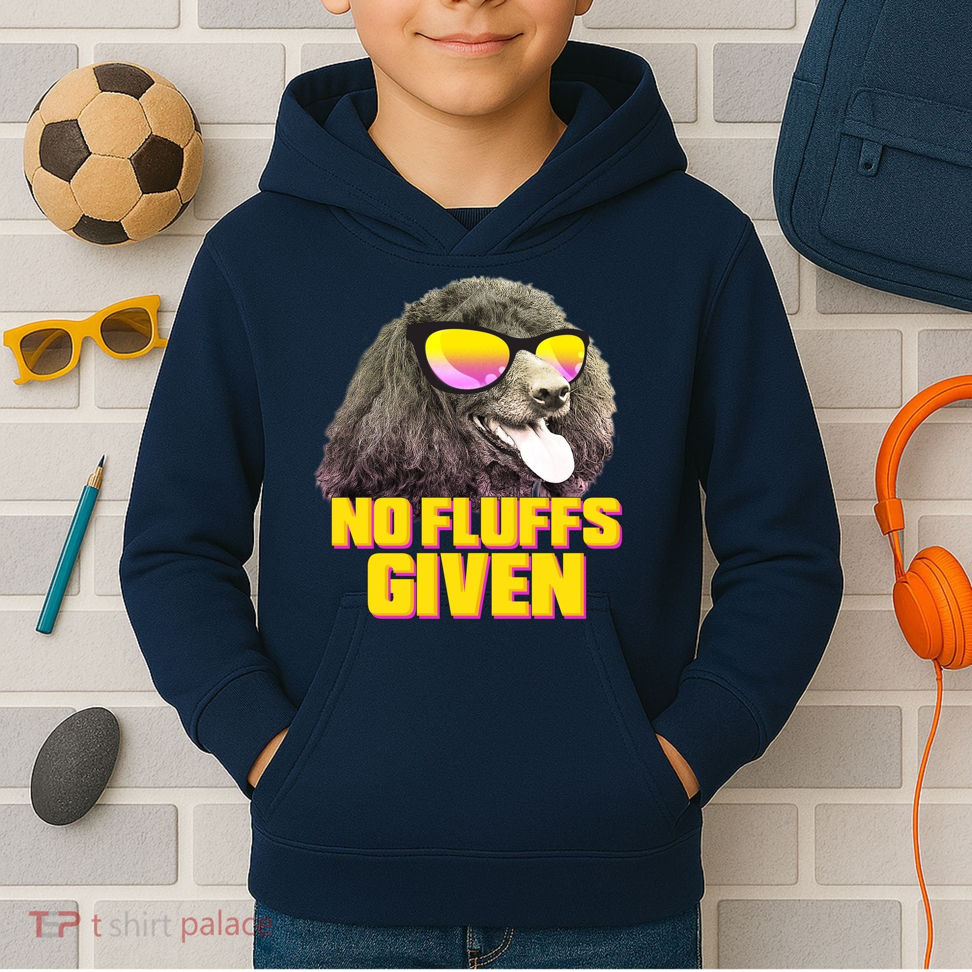 No Fluffs Given Poodle Kids Hoodie