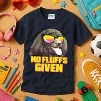 No Fluffs Given Poodle Kids T-Shirt thumb 3