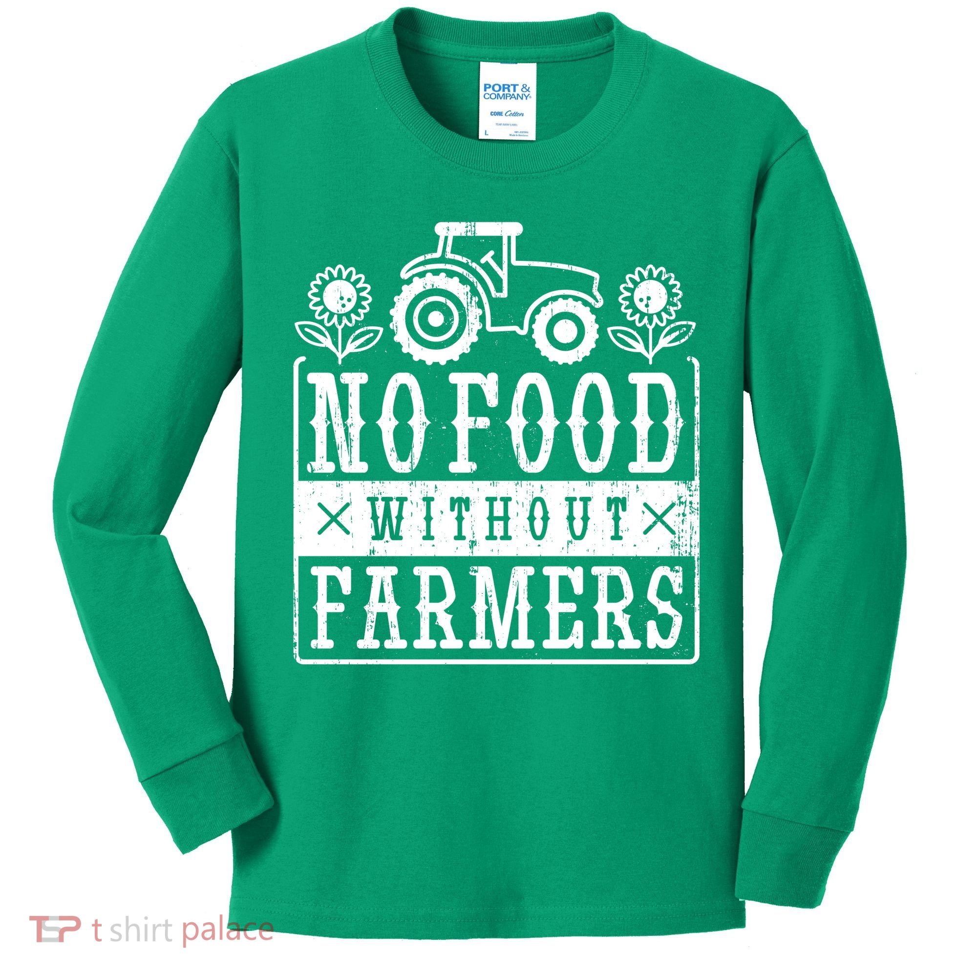 No Food Without Farmers Kids Long Sleeve Shirt