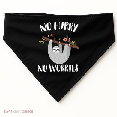 No Hurry No Worries Lazy Sloth USA-Made Doggie Bandana