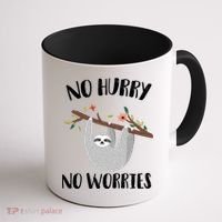 No Hurry No Worries Lazy Sloth Coffee Mug thumb 1