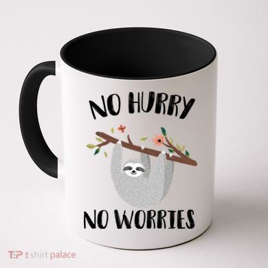 No Hurry No Worries Lazy Sloth Coffee Mug