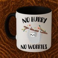 No Hurry No Worries Lazy Sloth Coffee Mug thumb 2