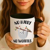 No Hurry No Worries Lazy Sloth Coffee Mug thumb 3