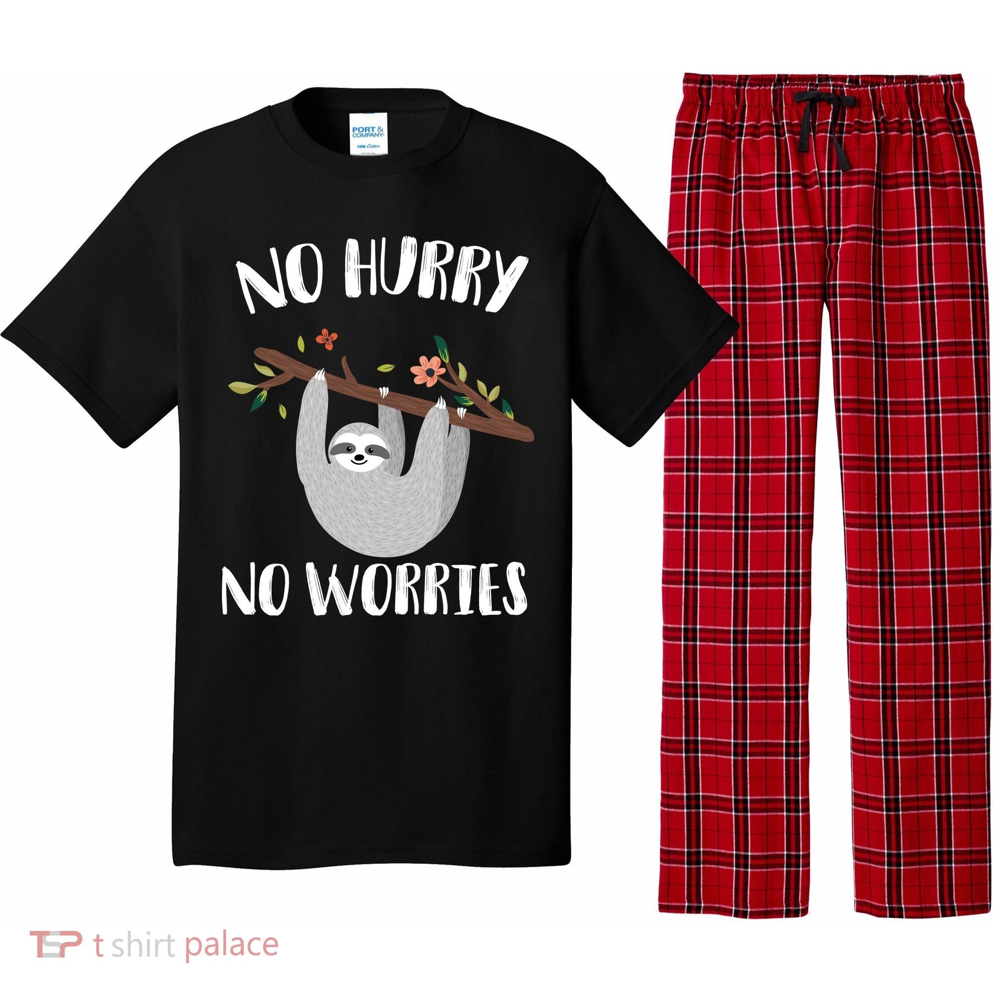 No Hurry No Worries Lazy Sloth Pajama Set