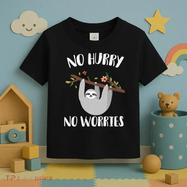 No Hurry No Worries Lazy Sloth Toddler T-Shirt