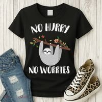 No Hurry No Worries Lazy Sloth Women's T-Shirt thumb 3