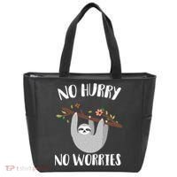 No Hurry No Worries Lazy Sloth Tote Bag thumb 0