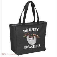 No Hurry No Worries Lazy Sloth Tote Bag thumb 2