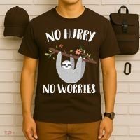 No Hurry No Worries Lazy Sloth T-Shirt thumb 6