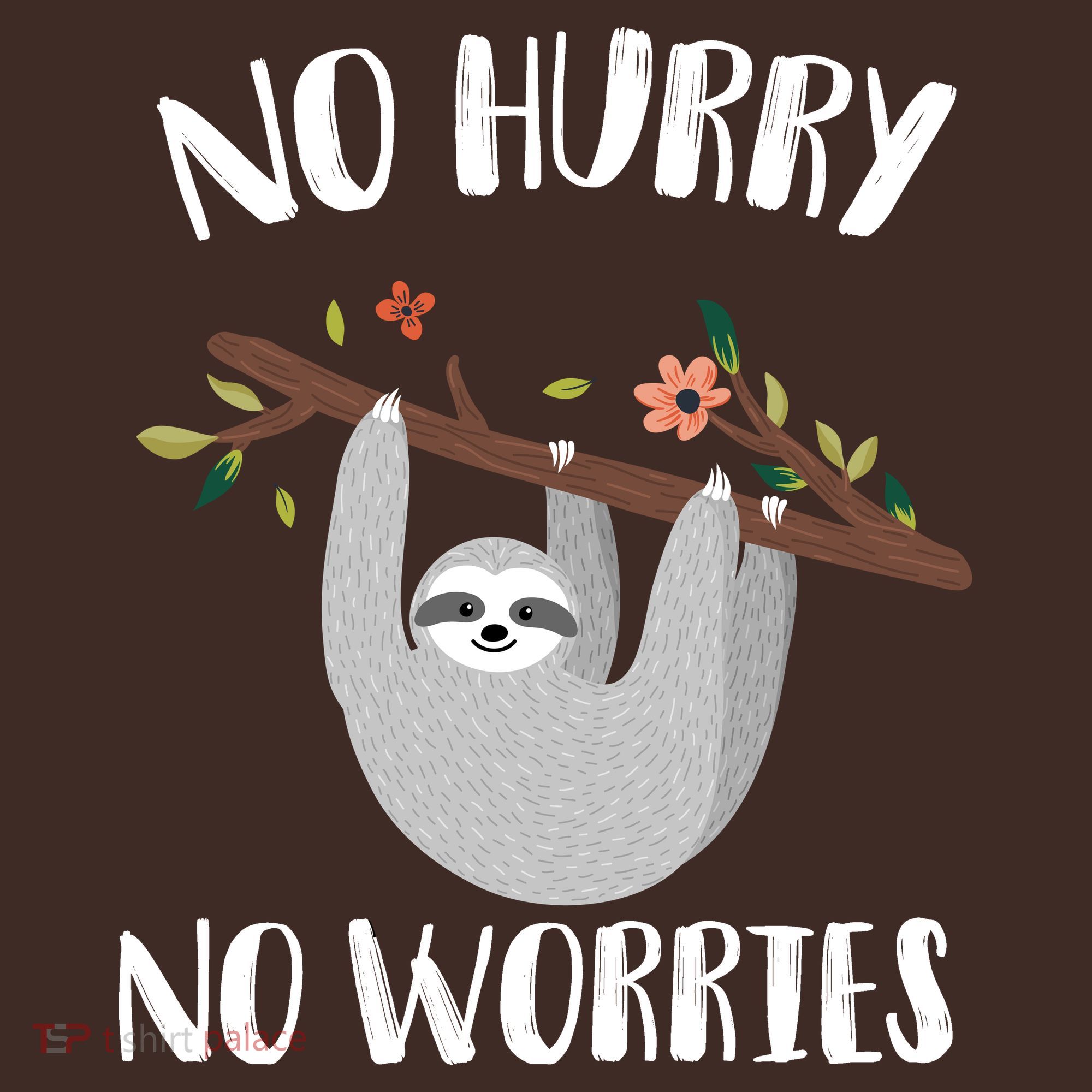No Hurry No Worries Lazy Sloth Kids Hoodie