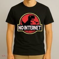No Internet T-Rex T-Shirt thumb 3