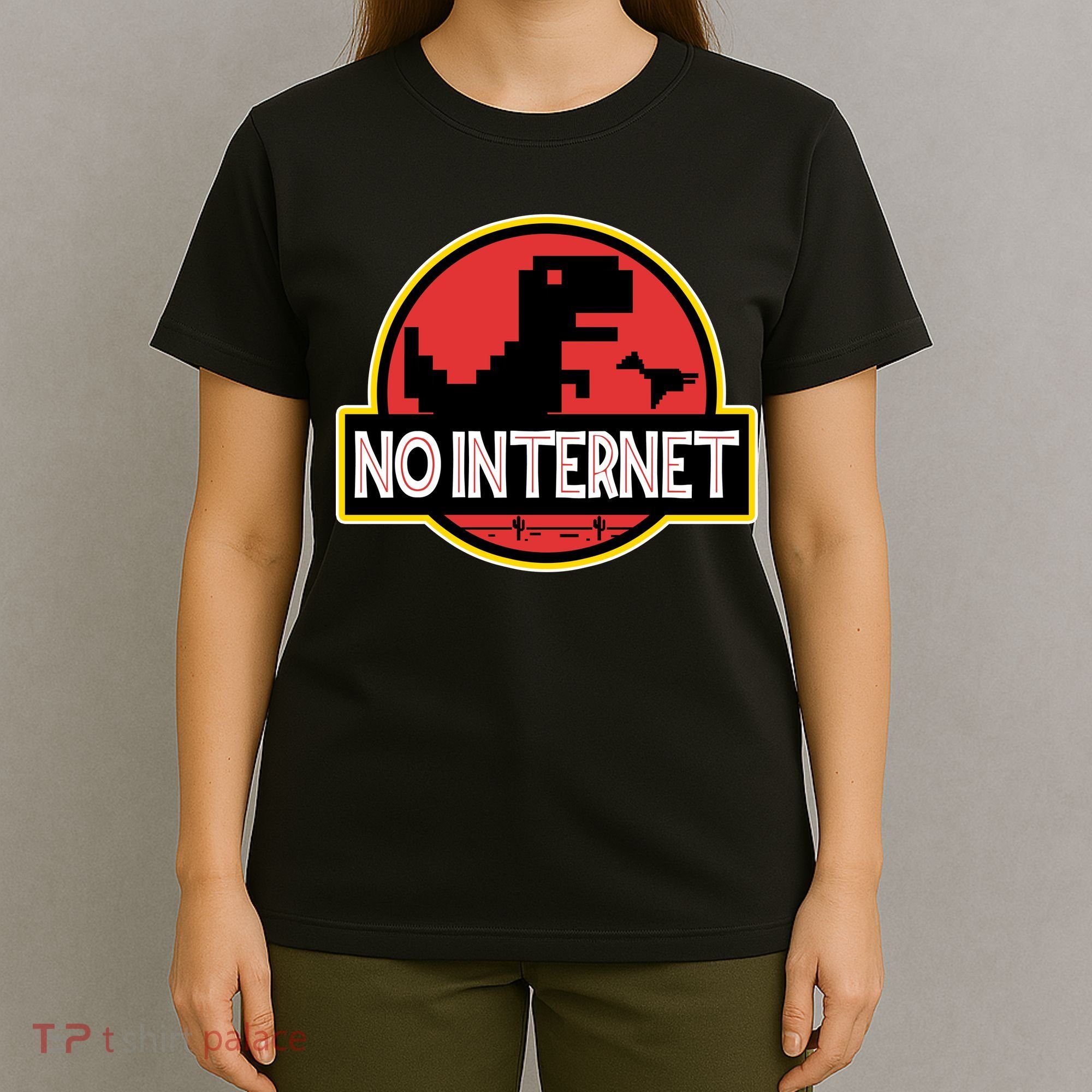No Internet T-Rex T-Shirt