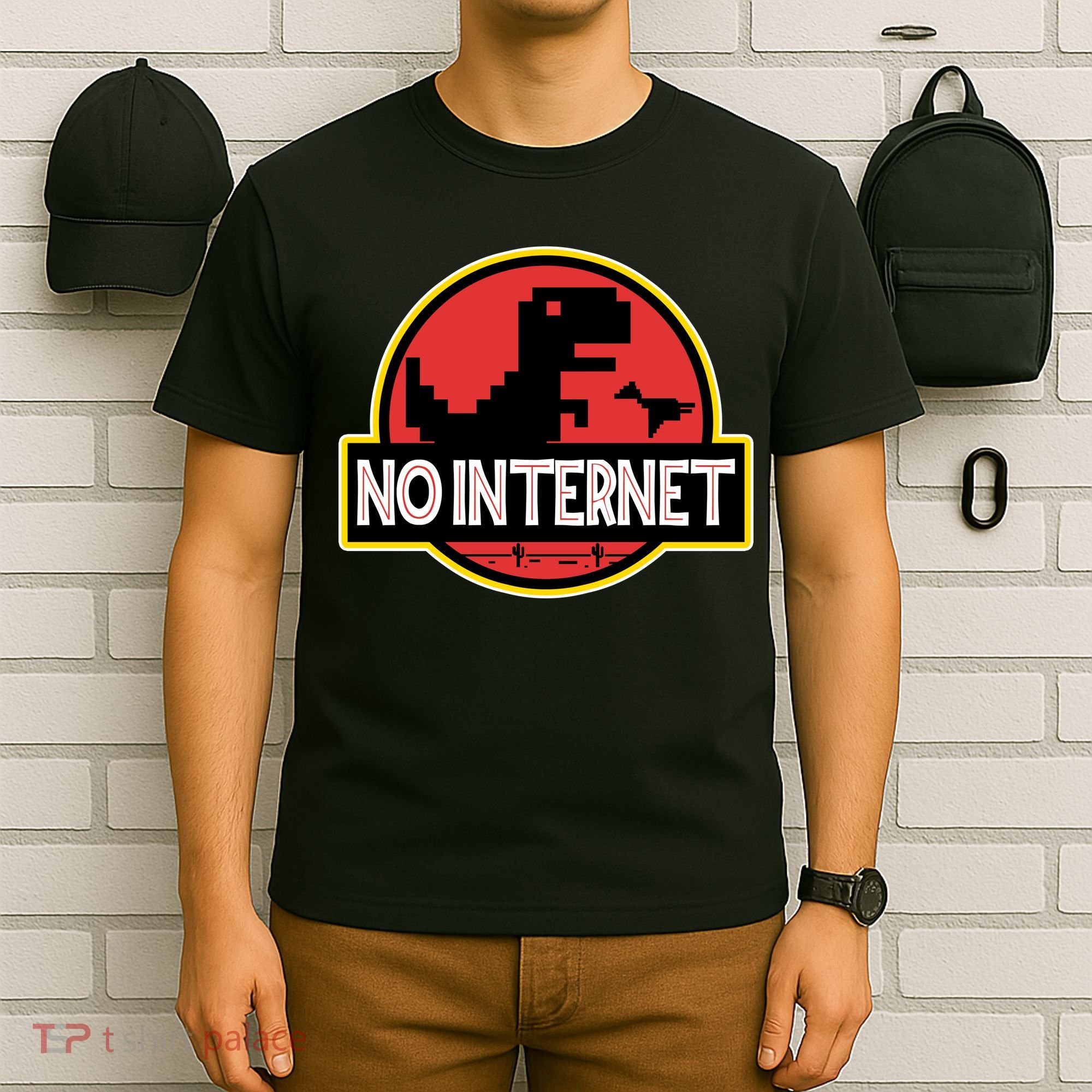 No Internet T-Rex T-Shirt
