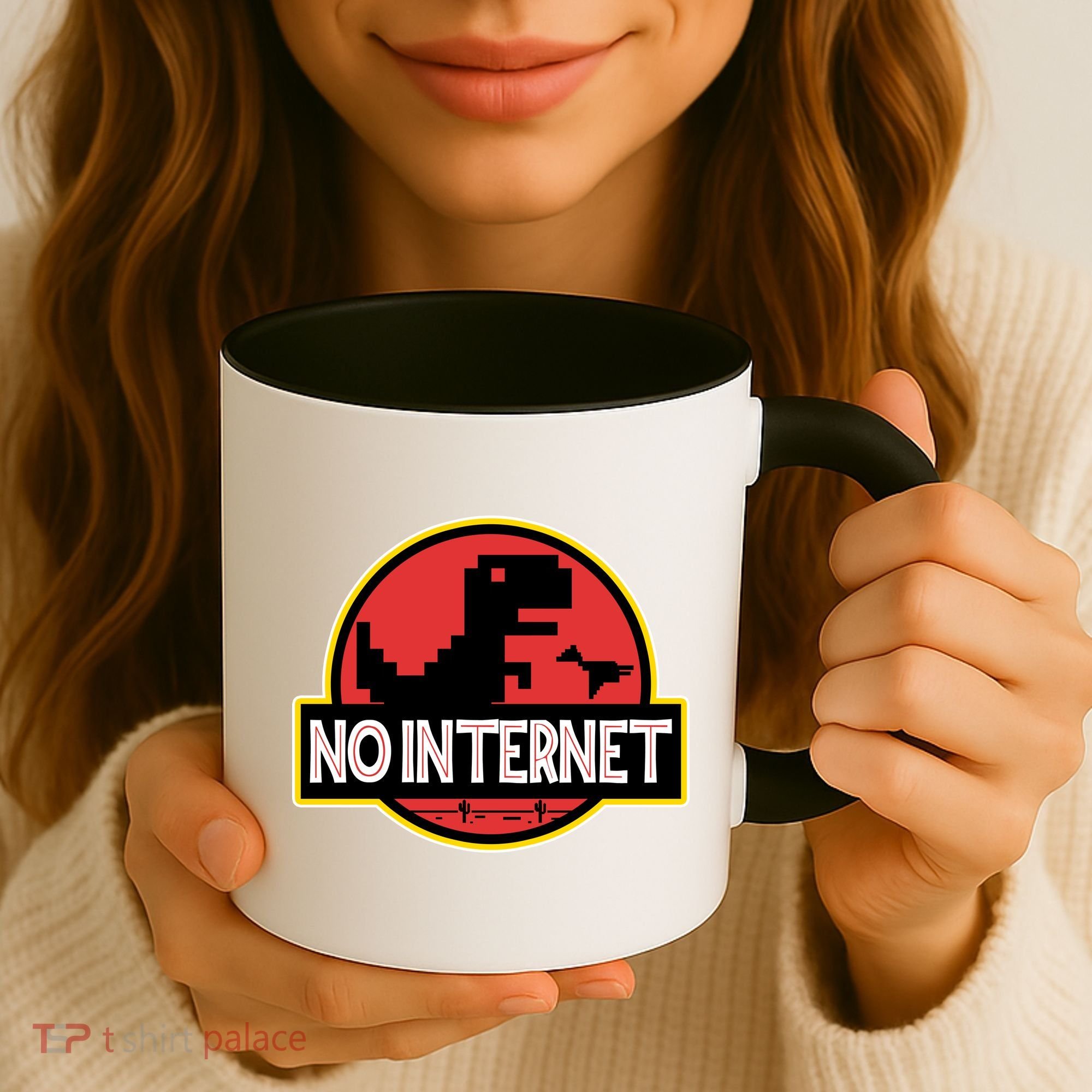 No Internet T-Rex Coffee Mug