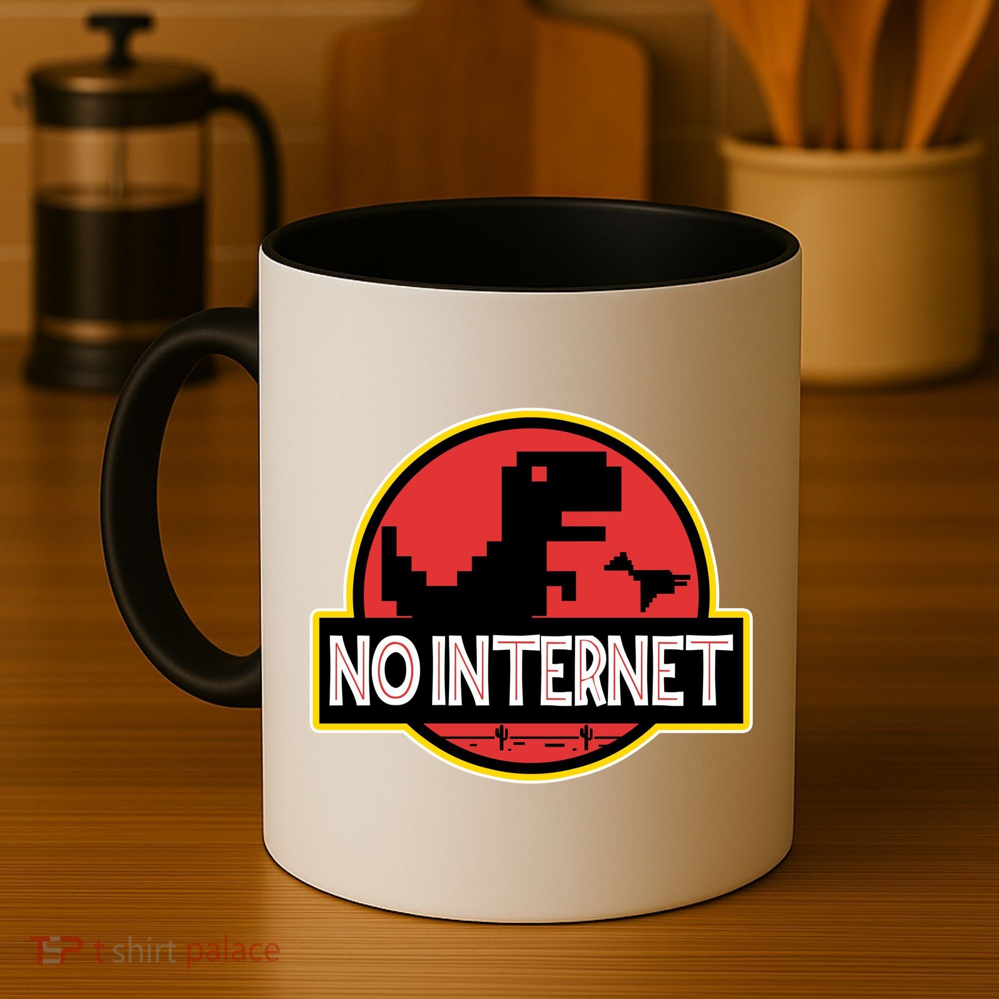 No Internet T-Rex Coffee Mug