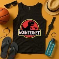 No Internet T-Rex Tank Top thumb 4