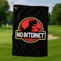 No Internet T-Rex Golf Towel thumb 1
