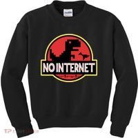 No Internet T-Rex Kids Sweatshirt thumb 0
