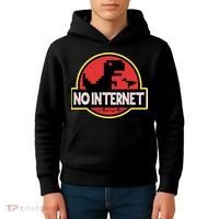 No Internet T-Rex Kids Hoodie thumb 4