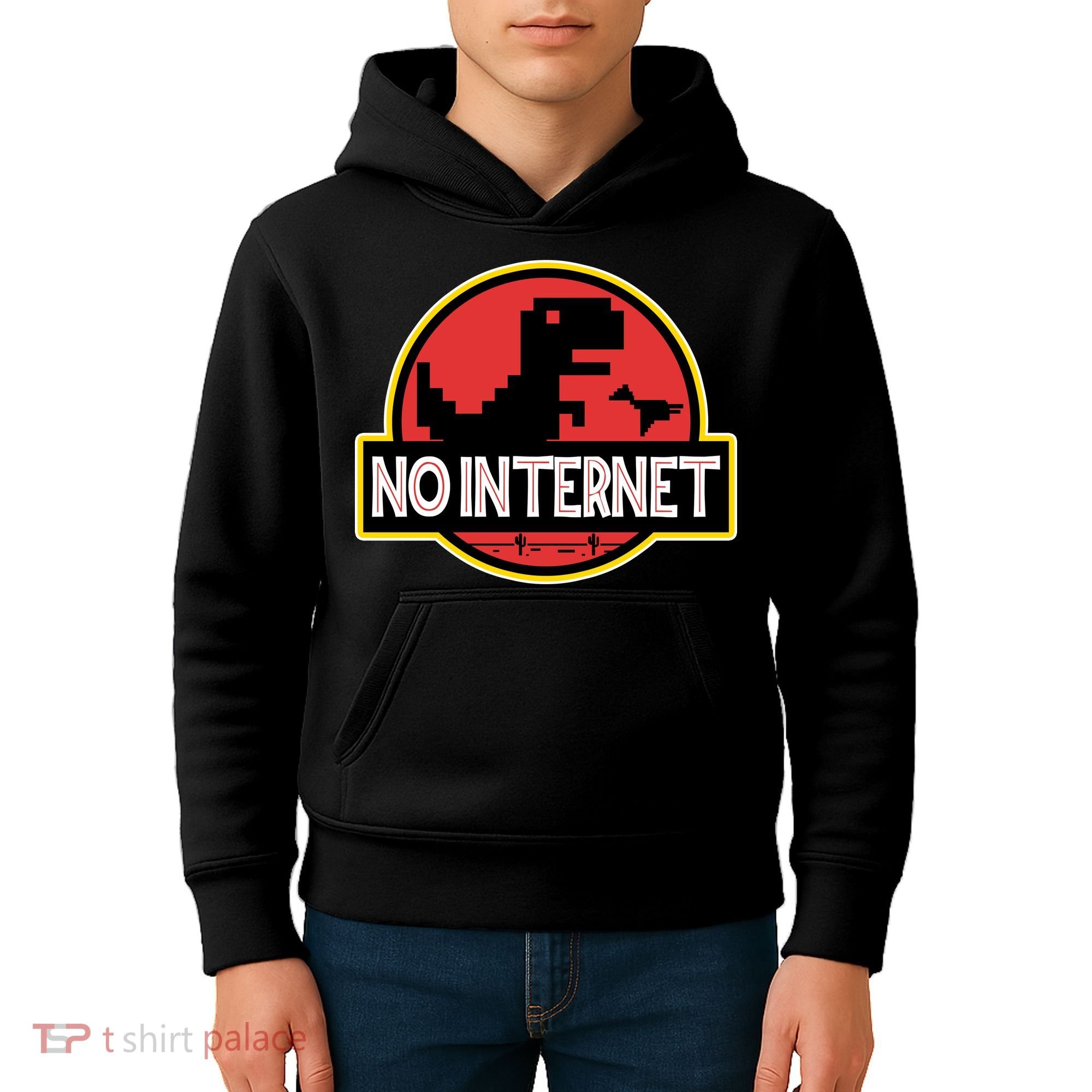 No Internet T-Rex Kids Hoodie