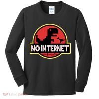 No Internet T-Rex Kids Long Sleeve Shirt thumb 0
