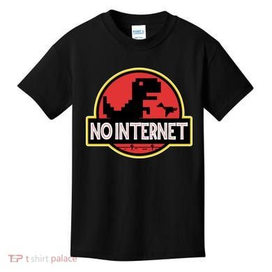 No Internet T-Rex Kids T-Shirt