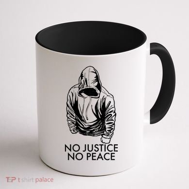 No Justice No Peace Black Lives Matter Coffee Mug back