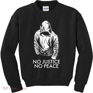 No Justice No Peace Black Lives Matter Kids Sweatshirt