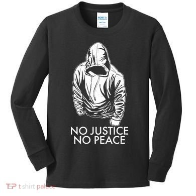 No Justice No Peace Black Lives Matter Kids Long Sleeve Shirt