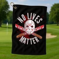 No Lives Matter Jason Hockey Mask Golf Towel thumb 1