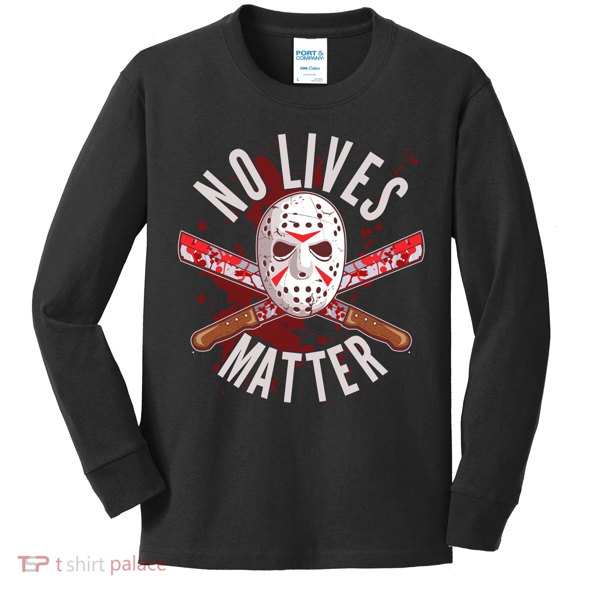 No Lives Matter Jason Hockey Mask Kids Long Sleeve Shirt