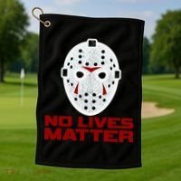 No Lives Matter Scary Halloween Mask Golf Towel thumb 1