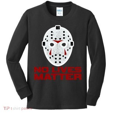 No Lives Matter Scary Halloween Mask Kids Long Sleeve Shirt