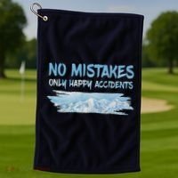 No Mistakes Only Happy Accidents Golf Towel thumb 1