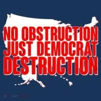 No Obstruction Just Democrat Destruction Bucket Hat thumb 4
