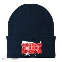 No Obstruction Just Democrat Destruction Beanie thumb 0