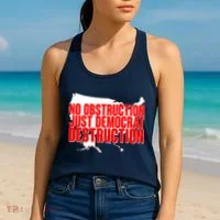 No Obstruction Just Democrat Destruction Women's Tank Top thumb 2