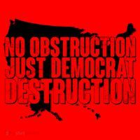 No Obstruction Just Democrat Destruction Santa Hat thumb 1