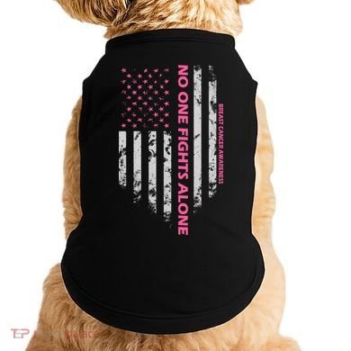 No One Fight Alone Breast Cancer Awareness Flag Doggie Tank