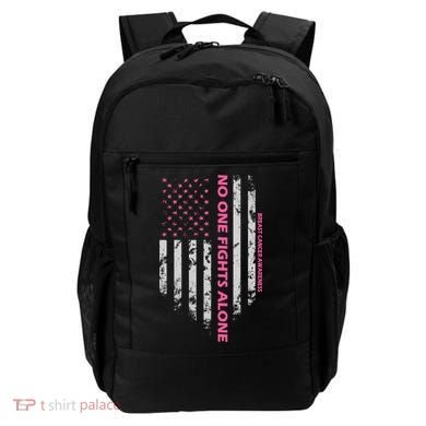 No One Fight Alone Breast Cancer Awareness Flag Backpack