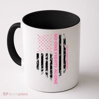 No One Fight Alone Breast Cancer Awareness Flag Coffee Mug thumb 0
