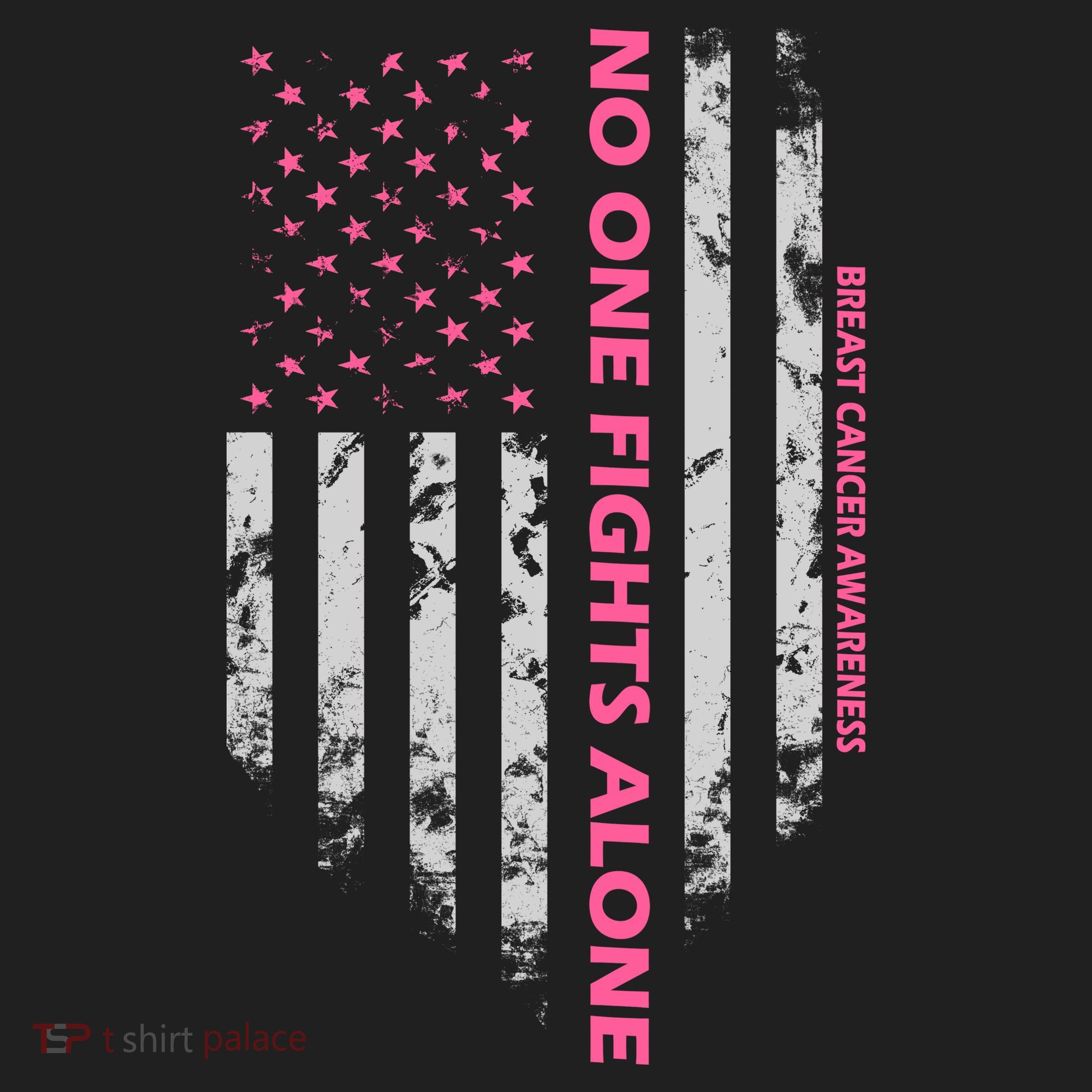 No One Fight Alone Breast Cancer Awareness Flag Beanie