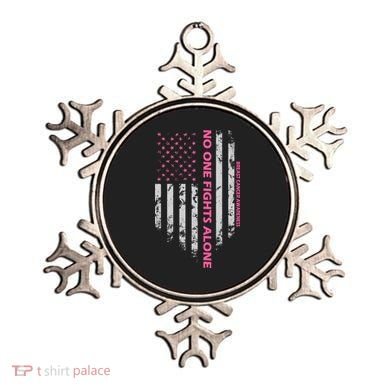 No One Fight Alone Breast Cancer Awareness Flag Ornament