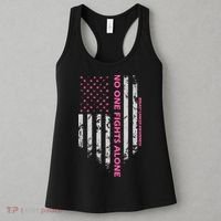 No One Fight Alone Breast Cancer Awareness Flag Women's Tank Top thumb 3