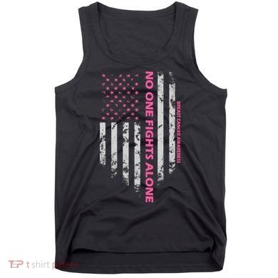 No One Fight Alone Breast Cancer Awareness Flag Tank Top