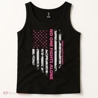 No One Fight Alone Breast Cancer Awareness Flag Tank Top thumb 2