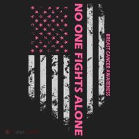No One Fight Alone Breast Cancer Awareness Flag Golf Towel thumb 3