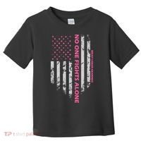 No One Fight Alone Breast Cancer Awareness Flag Toddler T-Shirt thumb 0
